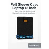 Felt Button Style Sleeve Case 12 Inch - Sarung Laptop Elegan MacBook Ultrabook Case Laptop - foto 5