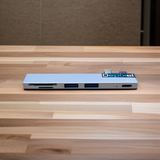 USB Hub Type C Dual Plug MacBook 5in1 Card Reader SD TF PD 60W Aluminium Depixel - foto 8