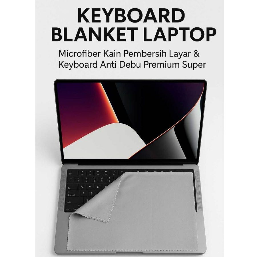 Keyboard Blanket Laptop Macbook Microfiber Kain Pembersih Layar Anti Debu Premium 13 14 15 16 inch