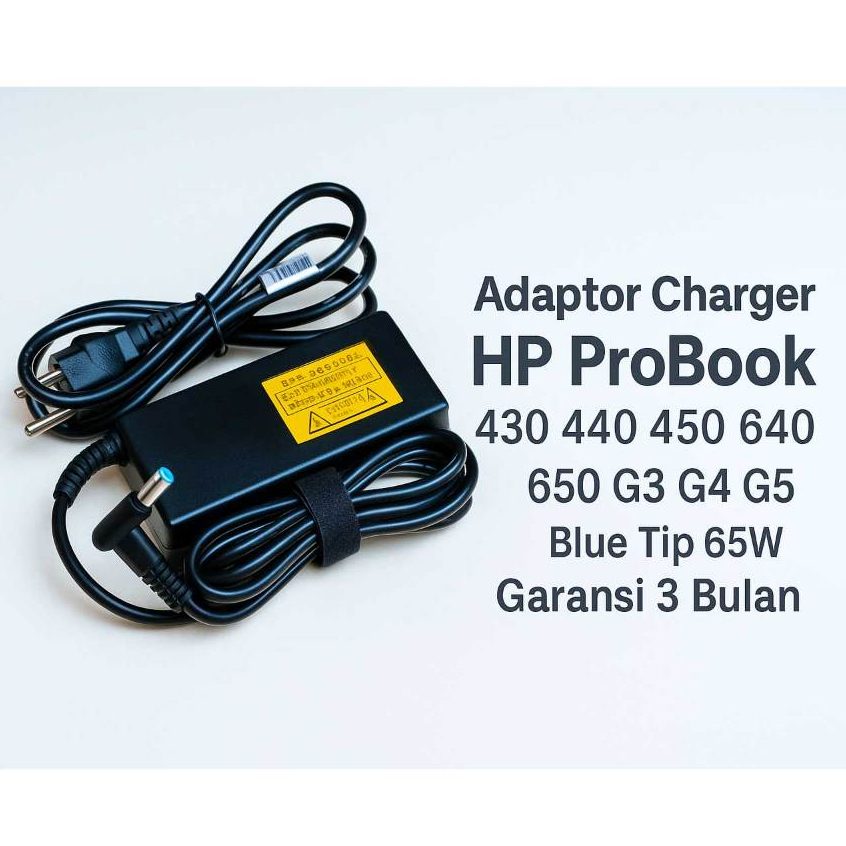 Adaptor Charger HP ProBook 430 440 450 640 650 G3 G4 G5 Blue Pin 4.5*3.0mm 65W Ori Garansi 3 Bulan