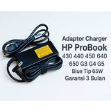 Adaptor Charger HP ProBook 430 440 450 640 650 G3 G4 G5 Blue Pin 4.5*3.0mm 65W Ori Garansi 3 Bulan - foto 1