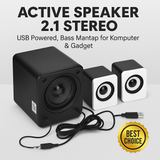 Speaker Active 2.1 Stereo Subwoofer USB 3.5mm Audio Jack Bass PC Laptop Komputer Garansi 1 Tahun - foto 7