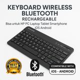 Keyboard Bluetooth Wireless Mini Rechargeable Android iOS Laptop Tablet Smartphone 9 Inch - foto 1