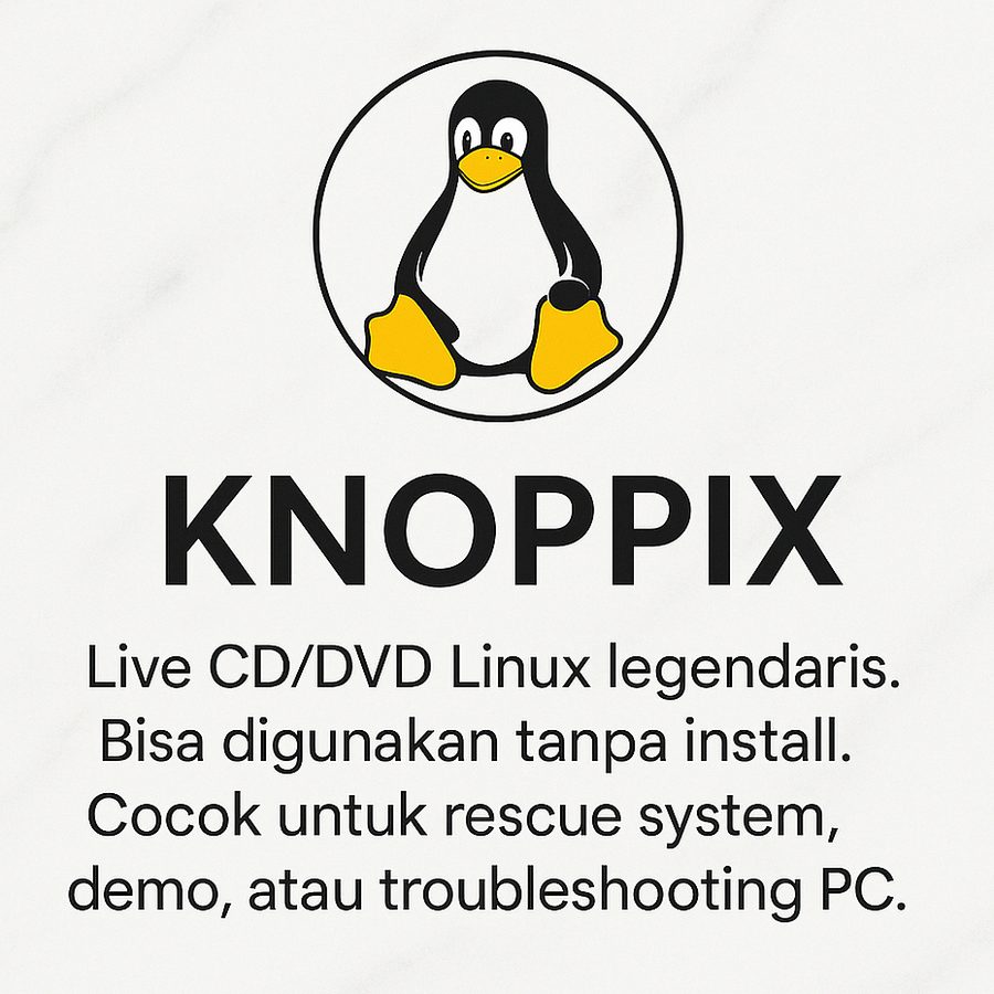 DVD Distro Linux Live Knoppix 9.1 Installer Recovery Forensik Debian Portable Rescue