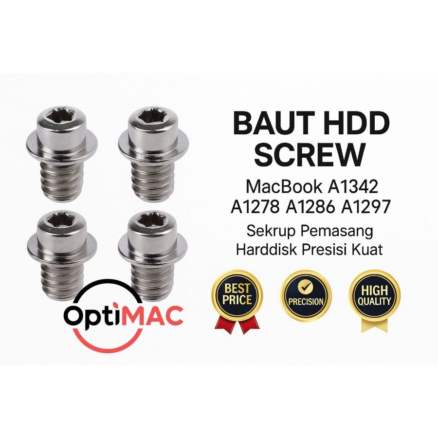 Baut HDD Screw MacBook A1342 A1278 A1286 A1297 - Sekrup Pemasang Harddisk Presisi Kuat