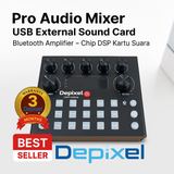 Depixel Pro Audio Mixer Sound Card USB Bluetooth Amplifier untuk Live Streaming Podcast Karaoke - foto 6