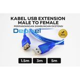 Kabel USB Extension Male to Female 1.5M 3M 5M Perpanjangan Sambungan USB 2.0 Printer - foto 3