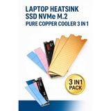 Heatsink SSD NVMe M.2 Pure Copper 3in1 Pendingin Thermal Pad Laptop Desktop PS5 Cooler Upgrade - foto 1