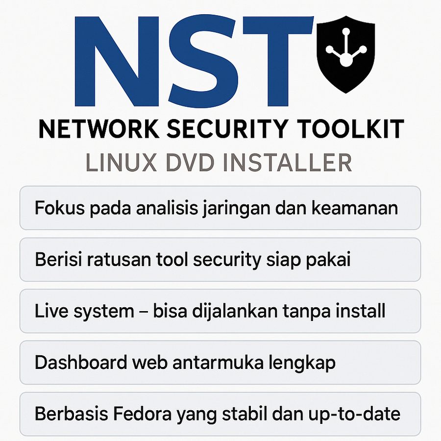 Kaset DVD Network Security Toolkit NST Distro Linux Fedora Keamanan Jaringan Cyber Security