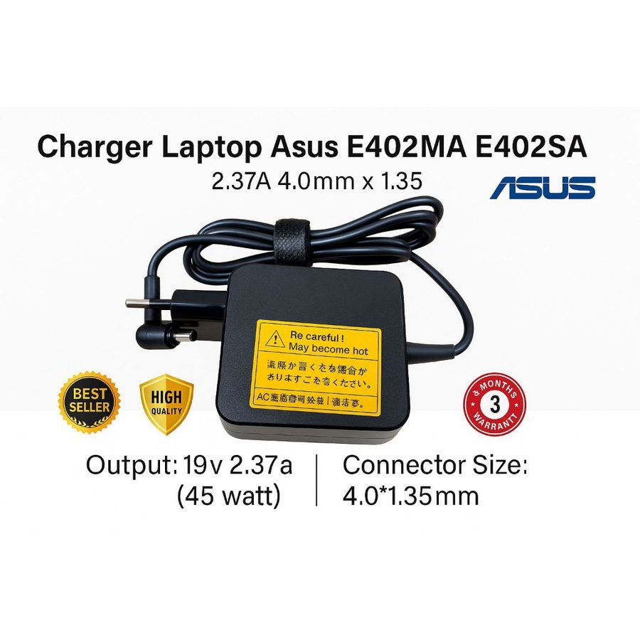 Charger Casan Adaptor Asus X302L X405N X405UA 4.0x1.35mm 19V 2.37A 45W Original