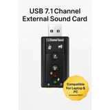 USB 7.1 Channel External Sound Card – Adapter Audio Mic Headset 3.5mm untuk Laptop & PC - foto 2