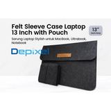 Laptop Sleeve Case 13 Inch with Pouch Felt Premium Slim MacBook Air Pro Sarung Tas Stylish - foto 1