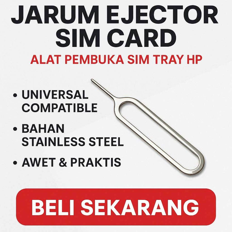 Jarum Ejector SIM Card HP Tray Kartu Tusukan Simcard Tusuk Handphone Buka Slot Colokan Lubang Tool