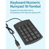 USB Keyboard Numeric Numpad 18 Tombol Keypad Portabel Minimalis Kompatibel Semua Laptop PC - foto 9