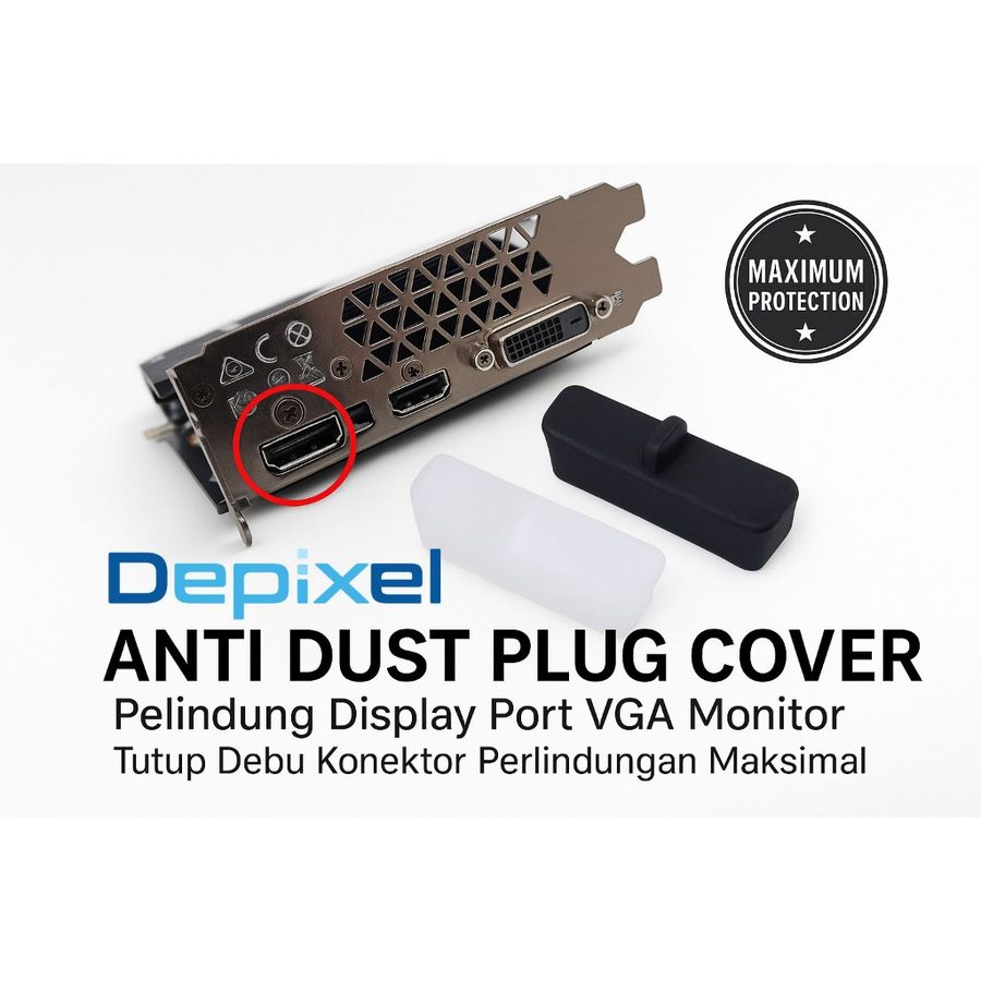 Anti Dust Plug Cover Pelindung Display Port VGA Monitor - Tutup Debu Konektor Perlindungan Maksimal