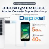 OTG Adapter USB Type C to USB 3.0 Converter Flashdisk Data Charge Android Laptop MacBook - foto 5