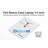 Felt Sleeve Case Laptop 14 Inch - Sarung Laptop Stylish MacBook Ultrabook Notebook Premium Wool Felt - foto 2