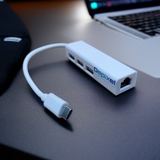 Hub USB Type C Type A to LAN RJ45 Ethernet 100Mbps 3 Port USB 2.0 Adapter Laptop MacBook Depixel - foto 5