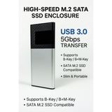 Enclosure SSD M.2 SATA USB 3.0 Aluminium Alloy External Casing 5Gbps Plug Play Win Mac Linux - foto 2