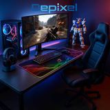 Mouse Pad Gaming RGB LED Glowing 80x30cm Desk Mat Anti Slip XL Besar PC Laptop USB - foto 2