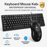 Keyboard Mouse USB Combo Set Kabel Wired Untuk Laptop PC Komputer Office Kantor 104 Desktop Windows - foto 5