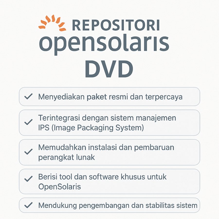 DVD Repositori OpenSolaris Kumpulan Perangkat Lunak OpenIndiana Illumos Dual Layer 7GB
