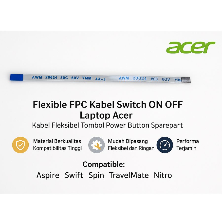 Kabel Flexible Switch ON OFF Power Button Acer Aspire Swift Spin Nitro TravelMate FPC Tombol Laptop