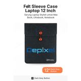 Felt Button Style Sleeve Case 12 Inch - Sarung Laptop Elegan MacBook Ultrabook Case Laptop - foto 4