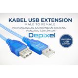 Kabel USB Extension Male to Female 1.5M 3M 5M Perpanjangan Sambungan USB 2.0 Printer - foto 2