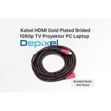 Kabel HDMI 1.5m 2m 3m 5m Gold Plated Braided 1080p TV Proyektor PC Laptop - foto 3