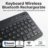 Keyboard Bluetooth Wireless Mini Rechargeable Android iOS Laptop Tablet Smartphone 9 Inch - foto 7