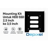 Bracket Mounting HDD SSD 2.5 ke 3.5 Inch Dudukan Konversi Harddisk PC Desktop Aluminum - foto 2