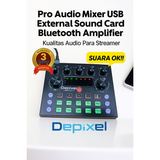 Depixel Pro Audio Mixer Sound Card USB Bluetooth Amplifier untuk Live Streaming Podcast Karaoke - foto 4
