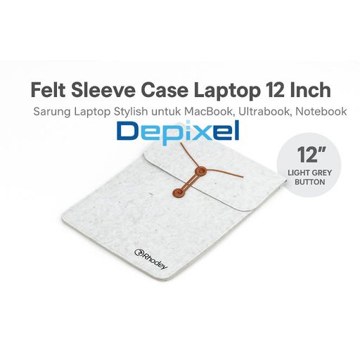 Felt Button Style Sleeve Case 12 Inch - 