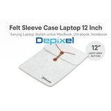 Felt Button Style Sleeve Case 12 Inch - Sarung Laptop Elegan MacBook Ultrabook Case Laptop - foto 1