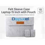 Sleeve Case Laptop 15 Inch - Sarung Laptop MacBook Ultrabook Felt Premium + Pouch Multifungsi - foto 4