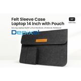 Sleeve Case Laptop 14 Inch Sarung MacBook Ultrabook Anti Gores Felt Premium + Bonus Pouch - foto 1
