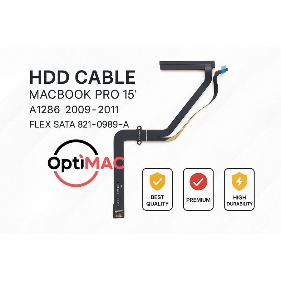Kabel HDD MacBook Pro 15 A1286 2009–2011 – Flex SATA 821-0812-A / 821-0989-A – Konektor Data IR LED