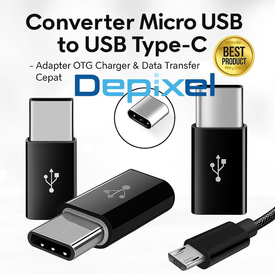Converter Micro USB to USB Type-C – Adapter OTG Charger & Data Transfer Cepat