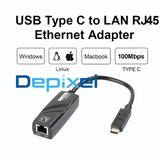 USB Type C to LAN RJ45 Ethernet Adapter 100Mbps Windows Mac Linux Plug and Play - foto 6