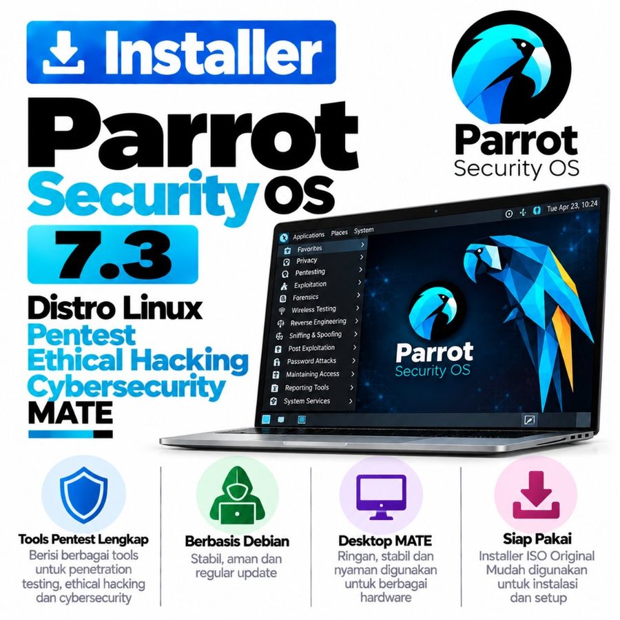 DVD Parrot Security OS 7.3 - Distro Linux Pentest Ethical Hacking Cybersecurity MATE