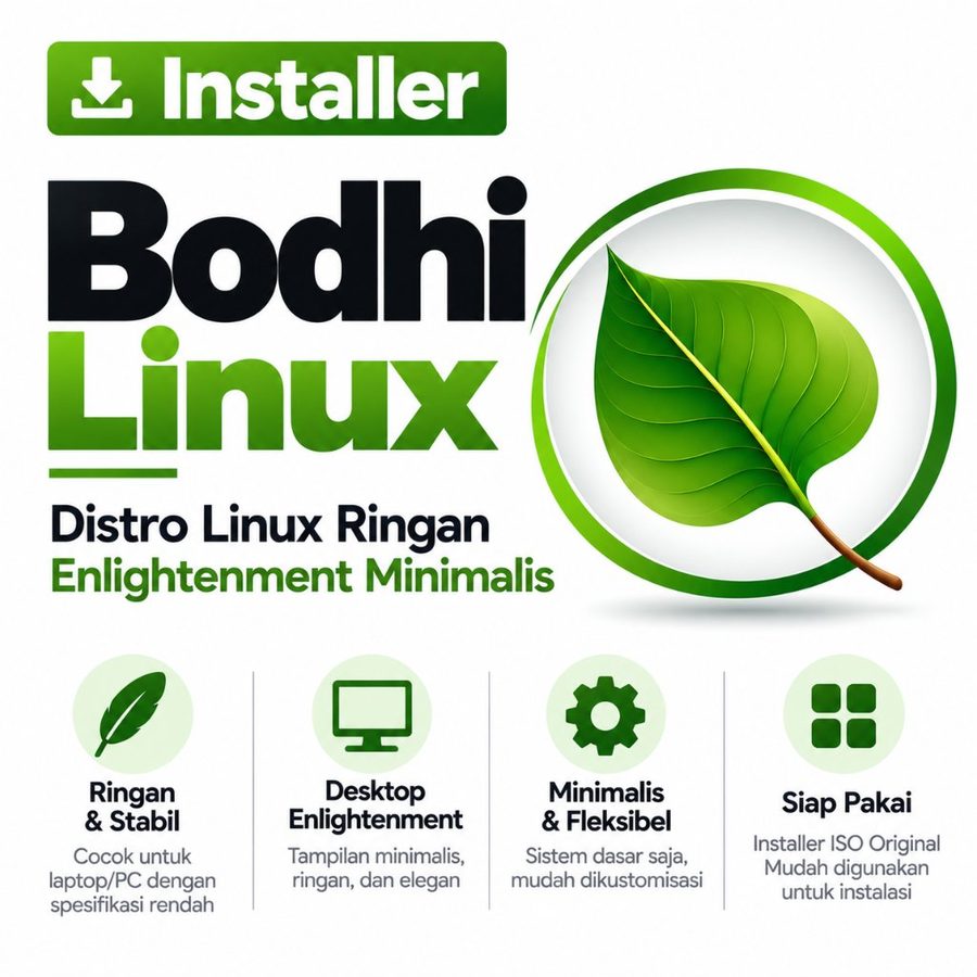 DVD Installer Bodhi Linux 7.0.0 Moksha - Distro Linux Ringan Enlightenment Minimalis