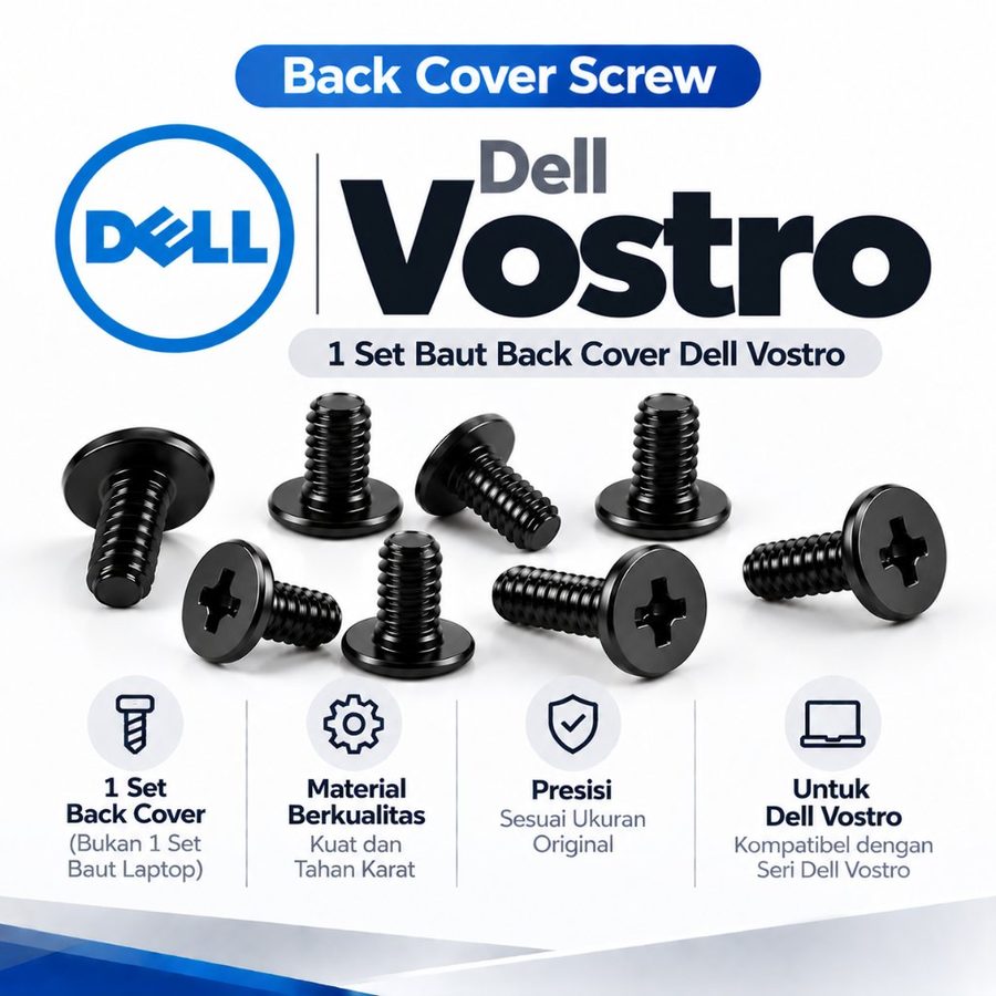 Baut Casing Bawah Laptop Dell Vostro 3000 3401 3468 3480 3490 3580 Back Cover Screws