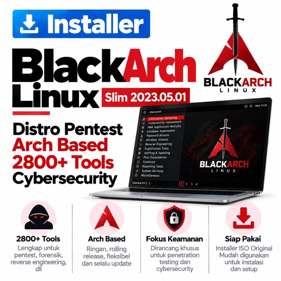 DVD BlackArch Linux Slim 2023.05.01 - Distro Pentest Arch Based 2800+ Tools Cybersecurity