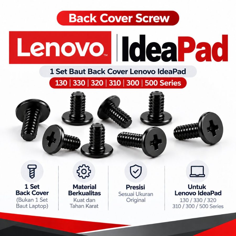Casing Bawah Laptop IdeaPad 330 320 310 300 500 130 Series Back Cover Screw Baut Pengganti Hilang