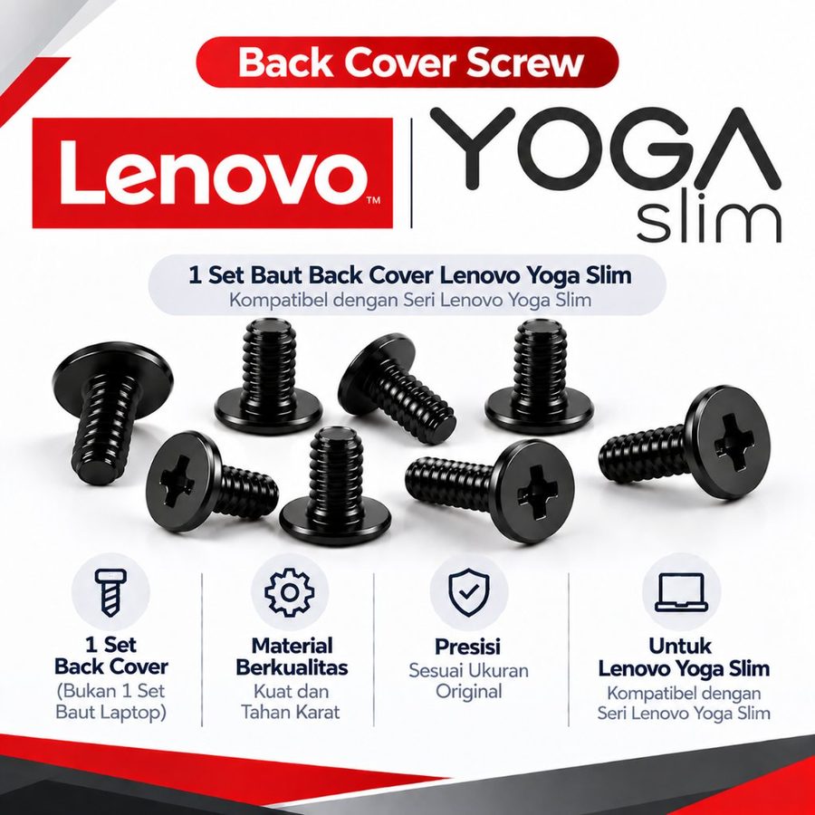 Baut Casing Bawah Laptop Lenovo Yoga 7 7i 2-in-1 Pro 7 Back Cover Screws