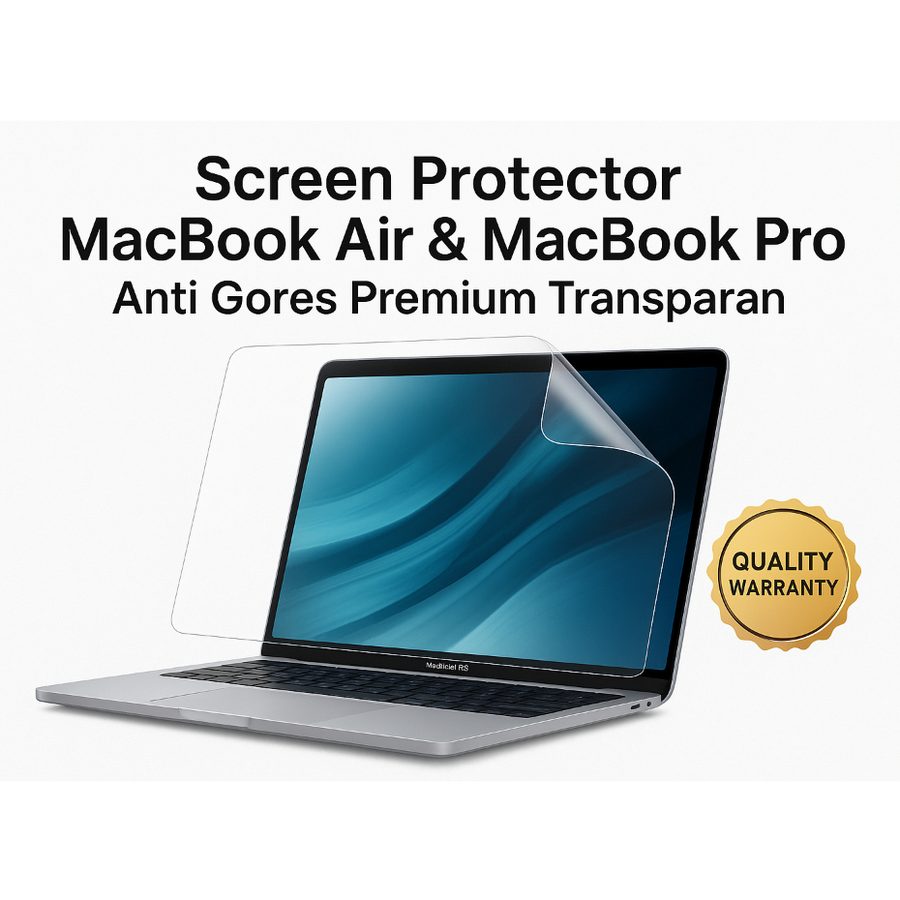 Anti Gores Screen Protector MacBook Air Pro M1 M2 M3 M4 13 14 15 16 Inch Clear Pelindung Layar