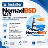 DVD Installer NomadBSD 141R - Distro BSD Live USB Persisten Desktop Siap Pakai - foto 1