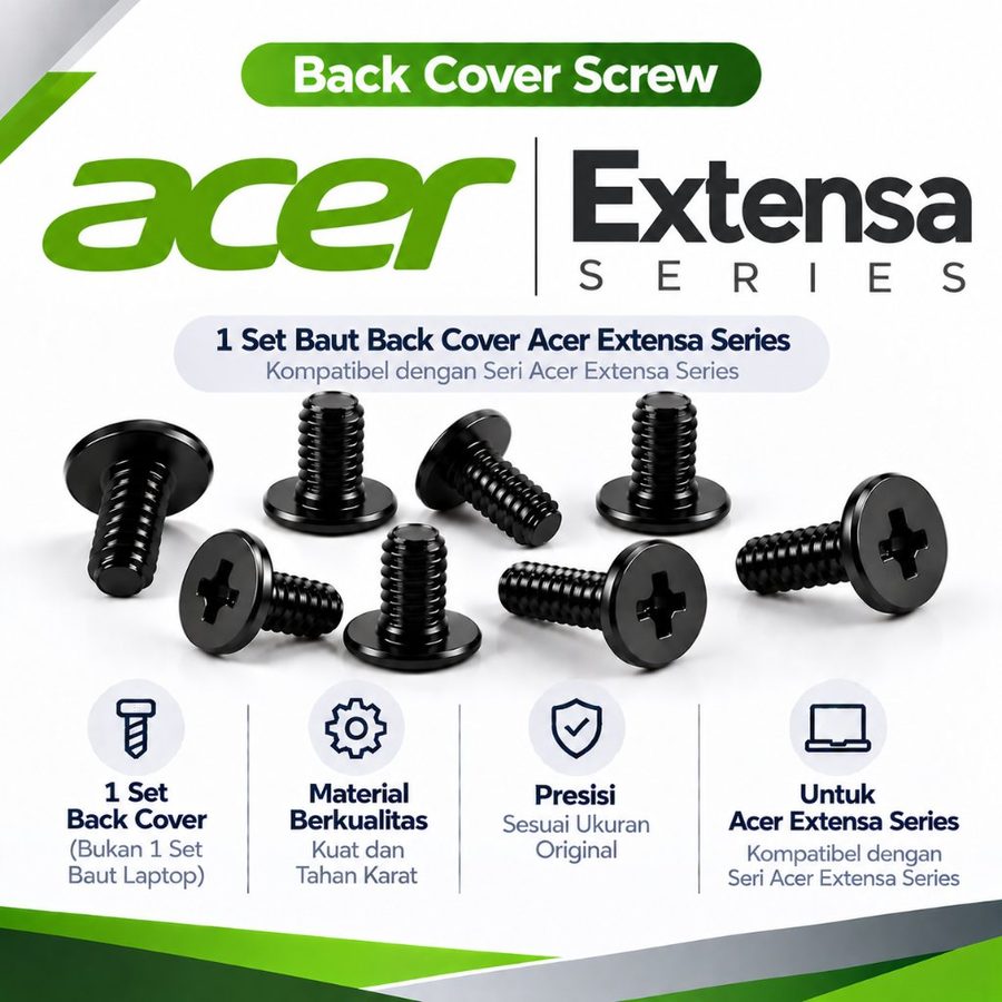 Baut Casing Bawah Acer Extensa 15 EX215-23 24 31 51G 57 N19H1 Back Cover Screws Sekrup