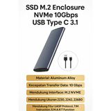 Enclosure SSD M.2 SATA USB 3.0 Aluminium Alloy External Casing 5Gbps Plug Play Win Mac Linux - foto 9